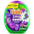 Gain Plus Flings Cápsulas de Detergente Líquido para Ropa, Mejor Limpieza de Gain, Paquetes Todo en Uno, Aroma Brisa Nocturna, 45 Piezas - imagen 1
