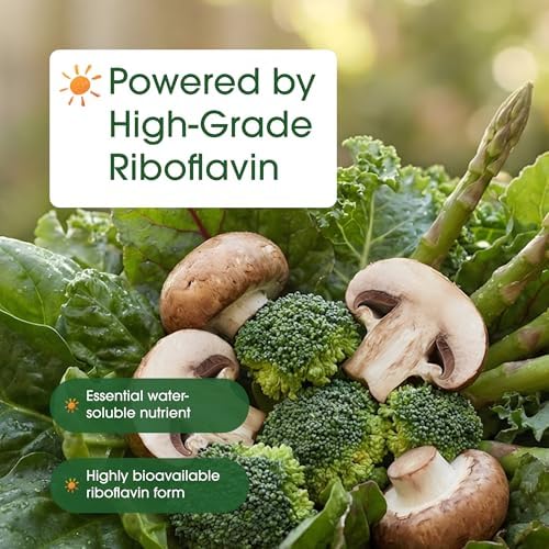 NatureBell Vitamina B2 (Riboflavina) 400mg - 240 Cápsulas - Suplemento para Energía, Piel y Salud Celular - Sin OGM y Libre de Gluten - Fácil - imagen 6