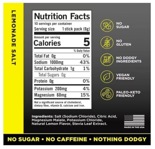 Bebidas Electrolíticas LMNTS Lemonade Sin Azúcar - Paquete de 10 unidades de 2.1 oz - imagen 2