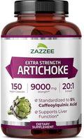 Zazzee Extracto de Alcachofa Extra Fuerte 20:1, 5% Ácido Caffeoilquínico, 150 Cápsulas Veganas, Suplemento Digestivo y Detox de Hígado, No GMO, Hecho - imagen 1