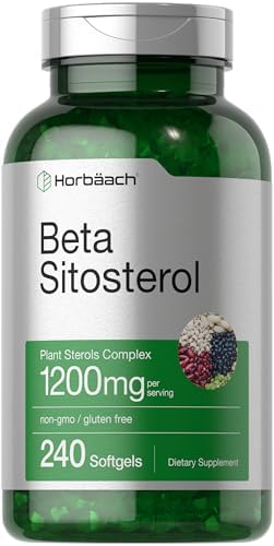 Horbäach Beta Sitosterol 1200mg | 240 Cápsulas Blandas | Suplemento de Fuerza Mega | Complejo de Esteroles Vegetales | Sin OGM, Libre de Gluten - imagen 1