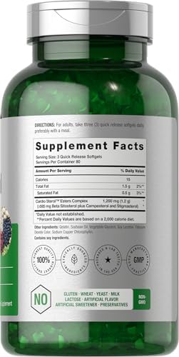 Horbäach Beta Sitosterol 1200mg | 240 Cápsulas Blandas | Suplemento de Fuerza Mega | Complejo de Esteroles Vegetales | Sin OGM, Libre de Gluten - imagen 2