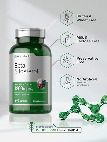 Horbäach Beta Sitosterol 1200mg | 240 Cápsulas Blandas | Suplemento de Fuerza Mega | Complejo de Esteroles Vegetales | Sin OGM, Libre de Gluten - imagen 5