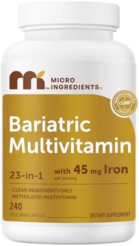 Multivitamínico Bariátrico Metilado Micro Ingredients con 45mg de Hierro para Mujeres y Hombres, 240 Cápsulas Veganas | 23 Vitaminas Esenciales con - imagen 1