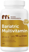 Multivitamínico Bariátrico Metilado Micro Ingredients con 45mg de Hierro para Mujeres y Hombres, 240 Cápsulas Veganas | 23 Vitaminas Esenciales con - imagen 1