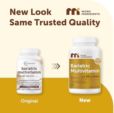 Multivitamínico Bariátrico Metilado Micro Ingredients con 45mg de Hierro para Mujeres y Hombres, 240 Cápsulas Veganas | 23 Vitaminas Esenciales con - imagen 2