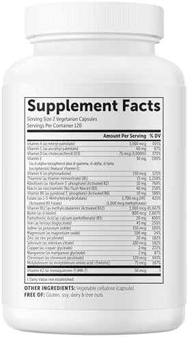 Multivitamínico Bariátrico Metilado Micro Ingredients con 45mg de Hierro para Mujeres y Hombres, 240 Cápsulas Veganas | 23 Vitaminas Esenciales con - imagen 8