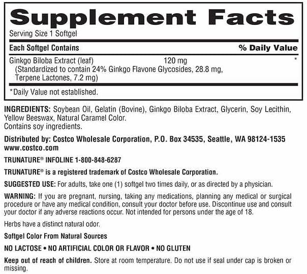OProCyn Tru Nature Ginkgo Biloba 340 Cápsulas Blandas - imagen 2