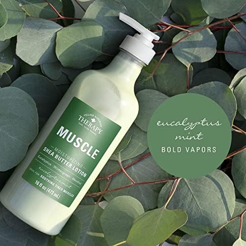 Loción de Manteca de Karité Village Naturals Therapy para Músculos, Aroma de Eucalipto y Menta, 16 fl oz, Paquete de 3 - imagen 3