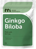 Micro Ingredients Ginkgo Biloba 120 mg por porción, 400 cápsulas blandas | Mezcla de hierbas con Ginseng Panax y Melena de León | Con aceite MCT | No - imagen 1