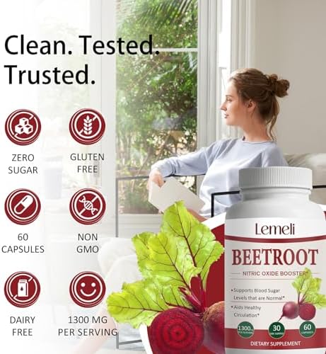 Suplemento de Remolacha Morvyn Lemeli 1300mg, 60 Cápsulas, 100% Puro, Sin OGM y Libre de Gluten - imagen 5