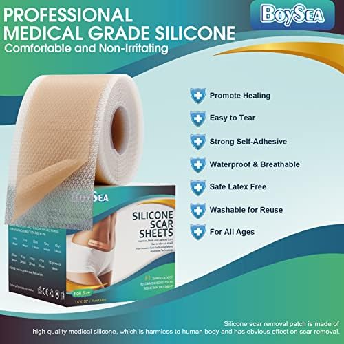 Hojas de Silicona Profesional para Cicatrices (Rollos de 1.6 x 150) - Tratamiento para Remoción de Cicatrices - Cinta Reutilizable para Keloides, - imagen 2