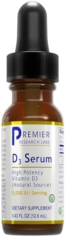 Suero de Vitamina D3 de Premier Research Labs - Gotas de Aceite Líquido de Vitamina D para Adultos, 5000 IU, Sublingual - 0.43 Fl Oz, 1 Botella - imagen 1