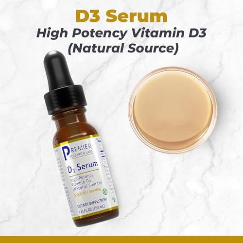 Suero de Vitamina D3 de Premier Research Labs - Gotas de Aceite Líquido de Vitamina D para Adultos, 5000 IU, Sublingual - 0.43 Fl Oz, 1 Botella - imagen 2