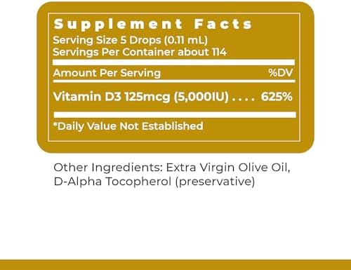Suero de Vitamina D3 de Premier Research Labs - Gotas de Aceite Líquido de Vitamina D para Adultos, 5000 IU, Sublingual - 0.43 Fl Oz, 1 Botella - imagen 6