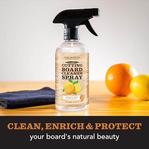 Limpiador en Spray para Tablas de Cortar CLARK'S, con Paño de Microfibra, Ingredientes Naturales, 12oz - Agua Filtrada, Vinagre, Jabón de Castilla, - imagen 2