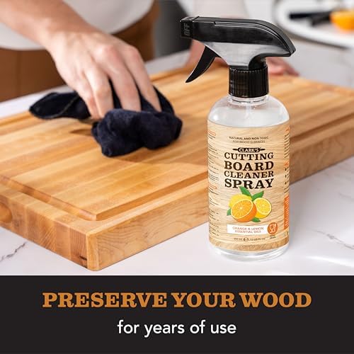 Limpiador en Spray para Tablas de Cortar CLARK'S, con Paño de Microfibra, Ingredientes Naturales, 12oz - Agua Filtrada, Vinagre, Jabón de Castilla, - imagen 3