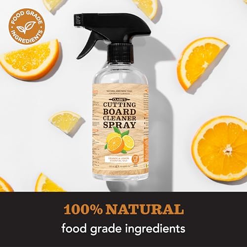 Limpiador en Spray para Tablas de Cortar CLARK'S, con Paño de Microfibra, Ingredientes Naturales, 12oz - Agua Filtrada, Vinagre, Jabón de Castilla, - imagen 4