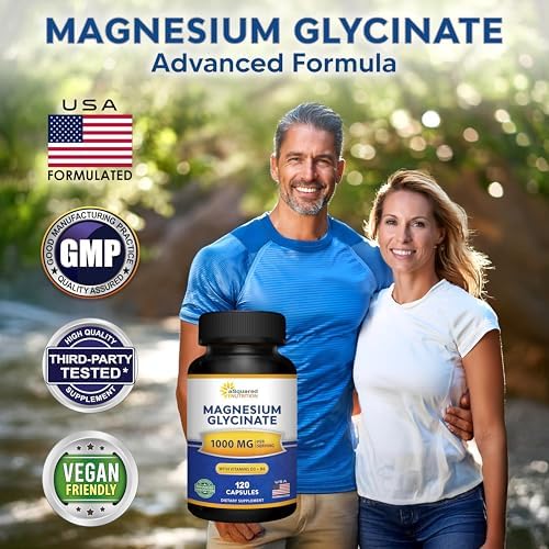 Glicinato de Magnesio 1000mg con Vitamina D3 y B6 - Suplemento Natural para Sueño, Músculos y Huesos - 120 Cápsulas - imagen 2
