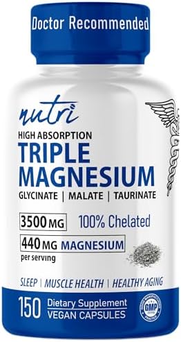 Nutri Triple Magnesium Complex 440mg - Magnesio Glicinato, Malato y Taurinato - 100% Quelado para Máxima Absorción - 120 Cápsulas Veganas - imagen 1