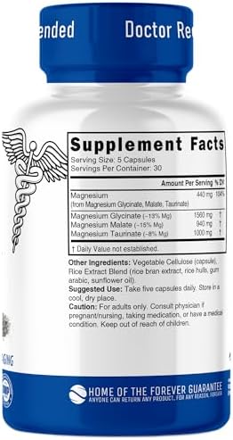 Nutri Triple Magnesium Complex 440mg - Magnesio Glicinato, Malato y Taurinato - 100% Quelado para Máxima Absorción - 120 Cápsulas Veganas - imagen 2