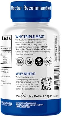 Nutri Triple Magnesium Complex 440mg - Magnesio Glicinato, Malato y Taurinato - 100% Quelado para Máxima Absorción - 120 Cápsulas Veganas - imagen 7