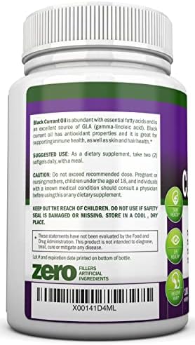 Aceite de Grosella Negra - 1000 mg - 180 Cápsulas Blandas - Aceite de Semilla de Grosella Negra Prensado en Frío - Libre de Hexano - 140 mg de GLA - imagen 3