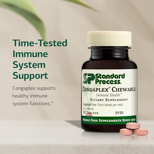 Congaplex Masticable de Standard Process - Suplemento para el Sistema Inmunológico con Vitamina A - Apoya la Glándula Timo y la Síntesis de Proteínas - imagen 3