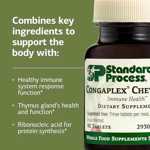 Congaplex Masticable de Standard Process - Suplemento para el Sistema Inmunológico con Vitamina A - Apoya la Glándula Timo y la Síntesis de Proteínas - imagen 4