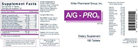 Tabletas Miller Pharmacal A/G Pro, 180 piezas - imagen 2
