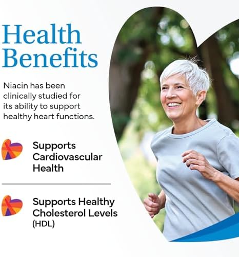 Slo-Niacin Liberación Lenta Niacina 500mg – Suplemento de Vitamina B3 para la Salud del Corazón – Vitaminas B3 Sin Enrojecimiento – 100 Tabletas - imagen 3