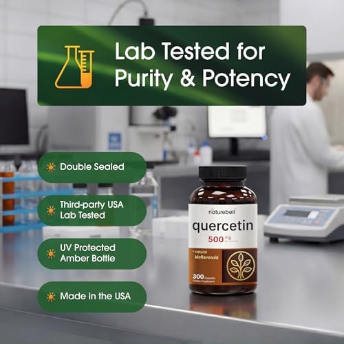 NatureBell Quercetina 500mg - 300 Cápsulas - Suplemento Ultra Potente para Apoyo Inmunológico Saludable* - Dihidratado de Sophora Japonica - Forma - imagen 5
