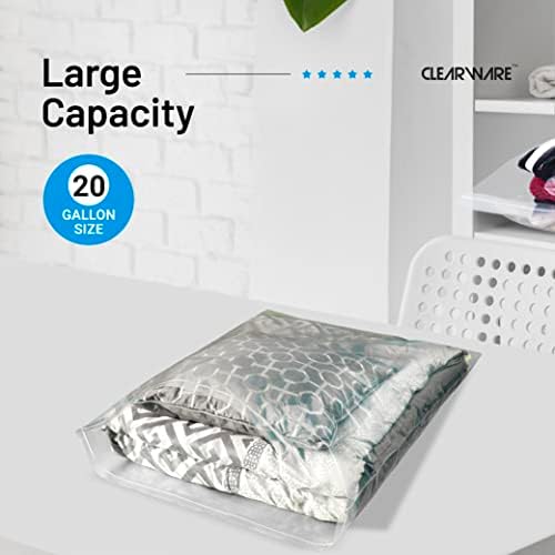 Paquete de 12 Bolsas Plásticas Grandes con Cierre, Tamaño 20 Galones 24 x 32, Bolsas de Almacenamiento Extra Grandes, para Ropa, Viajes y Mudanzas, - imagen 7