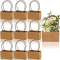 DEAYOU Paquete de 10 Bolsas de Papel Kraft para Regalos, Bolsa de Bouquet Marrón con Asa, Tote Pequeña Impermeable para Arreglos Florales y Fiestas - imagen 1