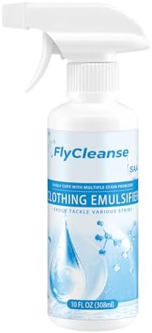 Spray Quitamanchas Emulsificador FlyCleanse 10oz, Tratamiento Prelavado para Aceite, Comida, Sangre Fresca, Frutas, Seguro para Telas y Bebés, Bajo - imagen 1