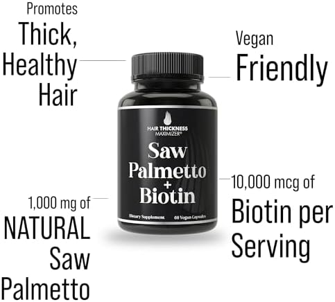 Combo Avanzado de Saw Palmetto + Biotina 2 en 1 para el Crecimiento del Cabello. Suplemento Vegano en Cápsulas con Extracto Natural de Saw Palmetto + - imagen 2