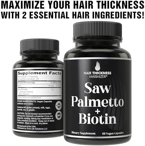 Combo Avanzado de Saw Palmetto + Biotina 2 en 1 para el Crecimiento del Cabello. Suplemento Vegano en Cápsulas con Extracto Natural de Saw Palmetto + - imagen 5
