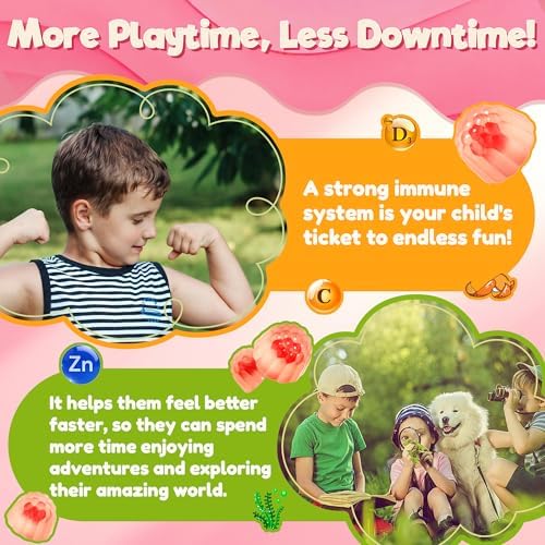 Gomitas Para Niños 2-4 Años y 4+ Para Salud Digestiva con Ajenjo, Nogal Negro, Clavo, Semillas de Calabaza, Vitamina C, D3 y Zinc (60 piezas) - imagen 6