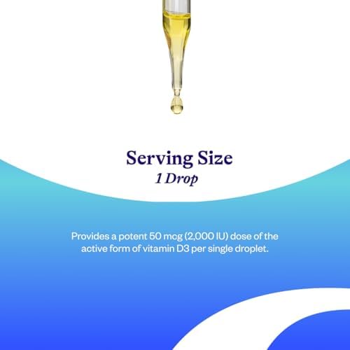 Gotas de Vitamina D3 Seeking Health - Suplemento para Huesos y Sistema Inmunológico - Vitamina D3 Líquida con Aceite de Oliva - 1 oz, 900 Porciones - imagen 3