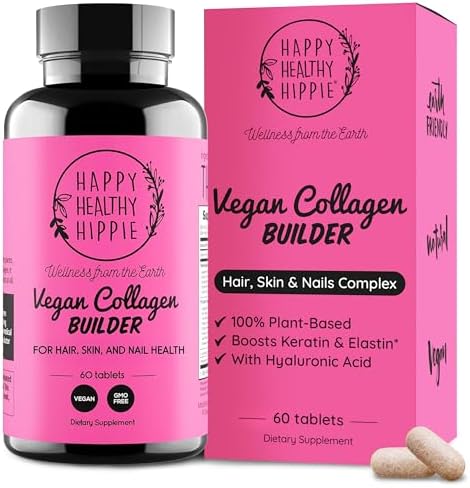 Suplemento Vegano de Colágeno - Aumentador a Base de Plantas para Cabello, Piel, Uñas y Tejido Conectivo - Ácido Hialurónico, L-Lisina, Gotu Kola - - imagen 1