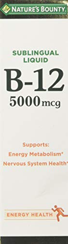 Nature's Bounty B-12 5000 mcg Líquido Sublingual Energía Salud 2 oz (Paquete de 2) - imagen 5