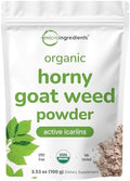 Máxima Fuerza de Hierba de Cabra Horny Orgánica con Icariinas Activas para Hombres y Mujeres, 100 Gramos, Polvo de Epimedium Orgánico para Energía y - imagen 1