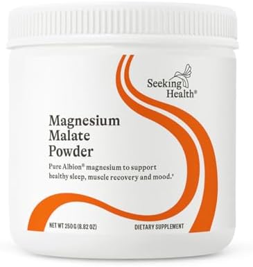 Polvo de Magnesio Malato Seeking Health - Suplemento Mineral para Huesos y Músculos - 500 mg, 100 Porciones, con Dimagnesio Malato para Mejorar - imagen 1
