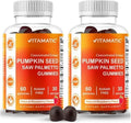 Gomitas Vitamatic de Extracto de Semilla de Calabaza 20:1 y Saw Palmetto 10:1 – Sin Azúcar, Sabor a Frambuesa Natural – Veganas y No Transgénicas – - imagen 1