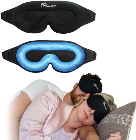 Máscara de Sueño TheraICE + Gel Refrescante - Máscara de Ojos con Peso 100% Oscura 3D para Relajación y Sueño Cómodo | Unisex - imagen 1