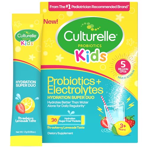 Culturelle® Kids Probioticos y Electrolitos Super Duo, Sabor Fresa-Limón, Sin Azúcar‡, Paquetes en Polvo para Inmunidad y Digestión, 30 Cuentos - imagen 1