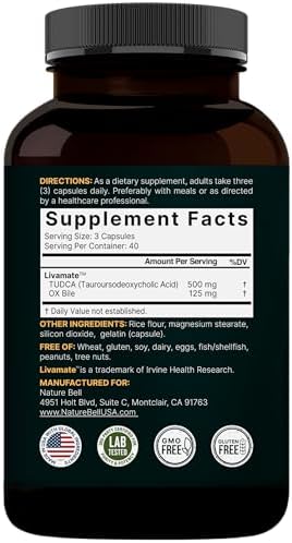 TUDCA 500mg con Bile de Buey 125mg por Porción, 120 Cápsulas – Suplemento de Apoyo a Sales Biliares, Fórmula Livamate de Alta Absorción | - imagen 7