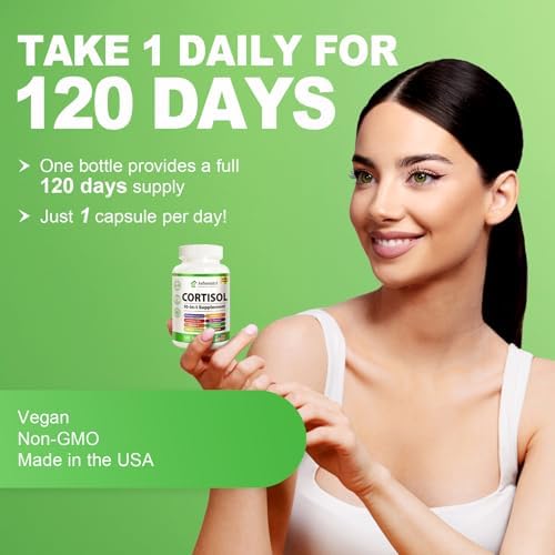 Suplemento Ashenutri 10 en 1 para el Cortisol con Magnesio, Ashwagandha, Rhodiola Rosea y L Teanina, Equilibrio Hormonal para Mujeres, 120 Cápsulas - imagen 7