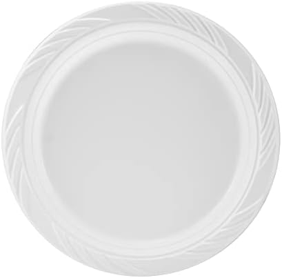 Juego de 200 Platos de Plástico Blanco Munfix - Platos Desechables de 9 Pulgadas para Fiestas, BBQ, Picnics y Eventos, Apto para Microondas y - imagen 2