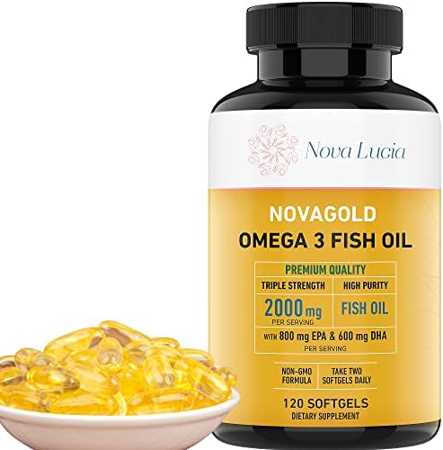 Omega 3 Aceite de Pescado NovaGold – Suplemento de 2000mg EPA DHA – Cápsulas Blandas Sin Eructos – Apoya Corazón, Cerebro, Articulaciones, Inmunidad - imagen 1